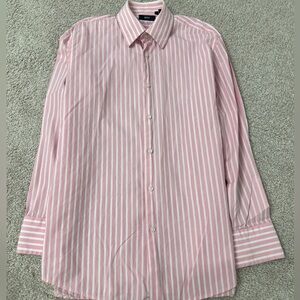 Hugo Boss Pink White Stripe Button Down Shirt Men’s Size L